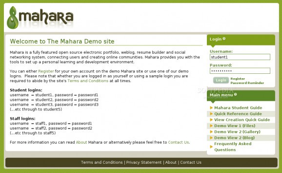 Mahara screenshot