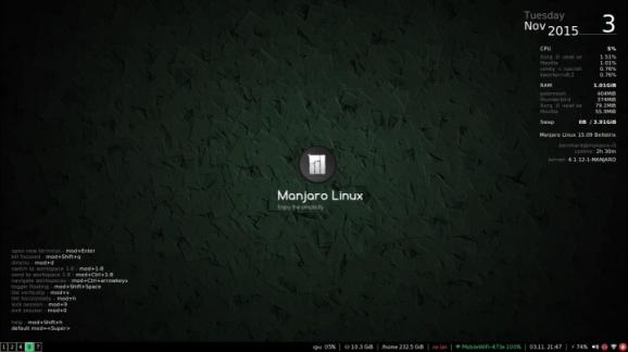 Manjaro i3 Community Edition screenshot