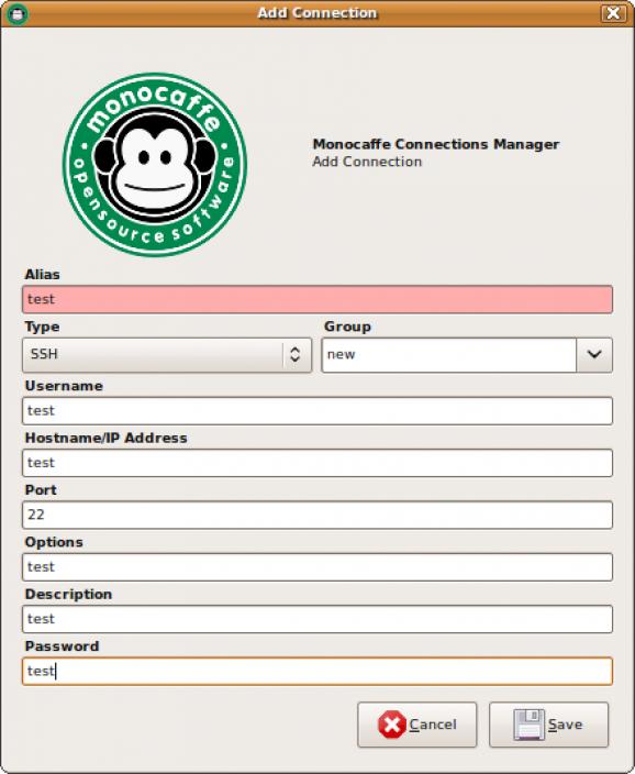 Monocaffe Connections Manager screenshot