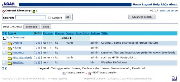 NOAH Document Management System screenshot