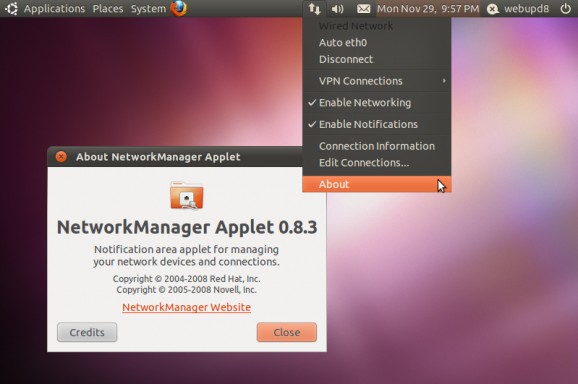 NetworkManager Applet screenshot