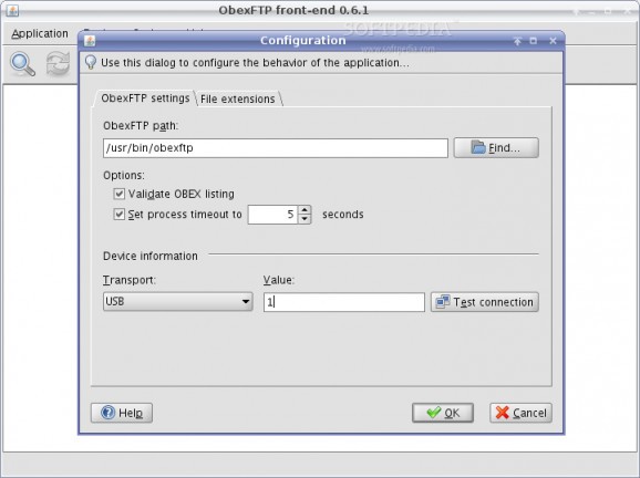 OBEXFTP Front-end screenshot
