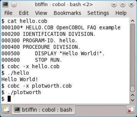 GNU Cobol screenshot