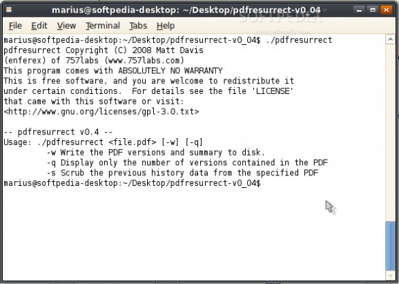 PDFResurrect screenshot