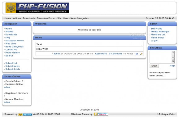 PHP-Fusion screenshot