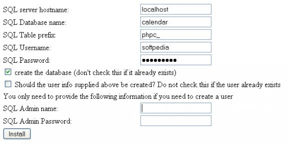 PHP-Calendar screenshot