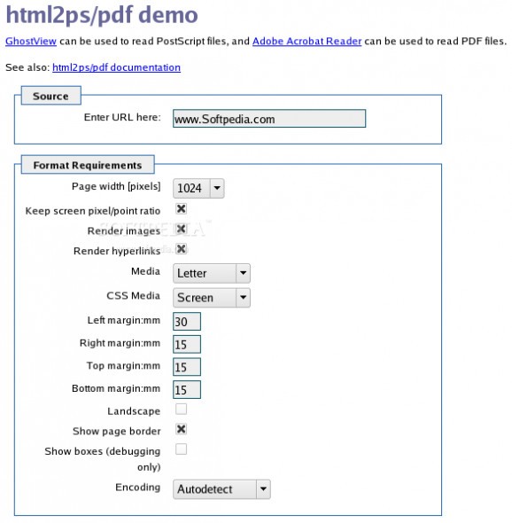 PHP html2ps screenshot