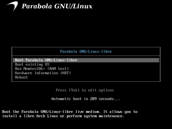 Parabola GNU/Linux-libre screenshot