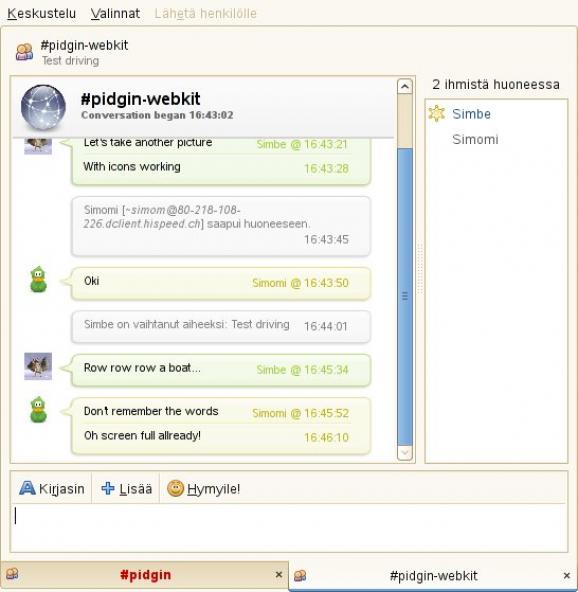 Pidgin-WebKit screenshot