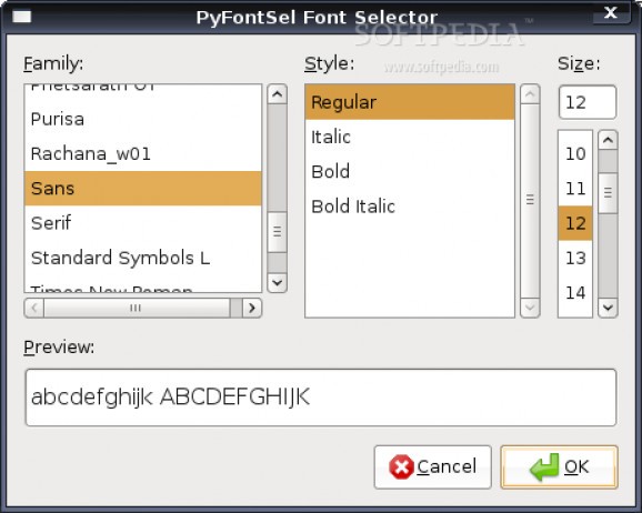 PyFontSel screenshot