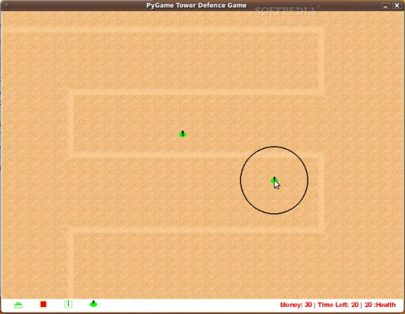 Python PyGame Tower Defense screenshot