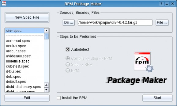 RPM Package Maker screenshot