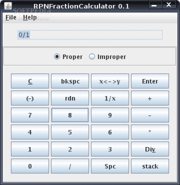 RPN Fraction Calculator screenshot
