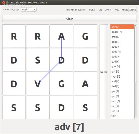 Ruzzle Solver PRO screenshot