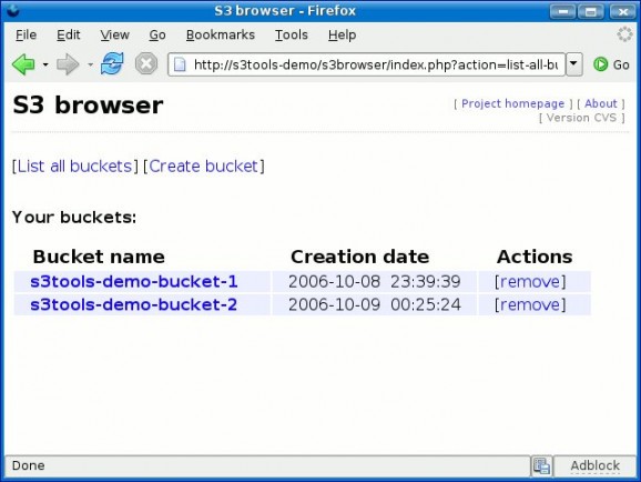 S3 browser screenshot