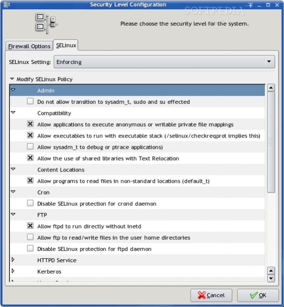 SELinux Policy Editor screenshot