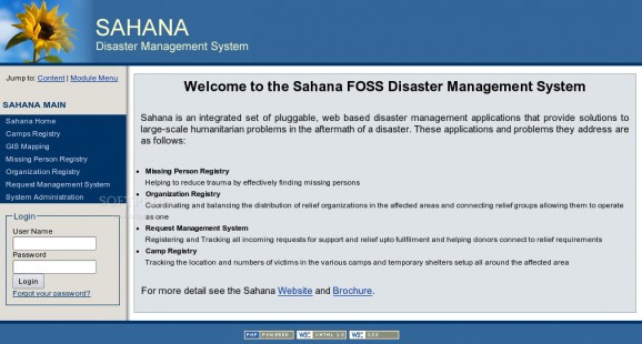 Sahana Disaster Management System screenshot