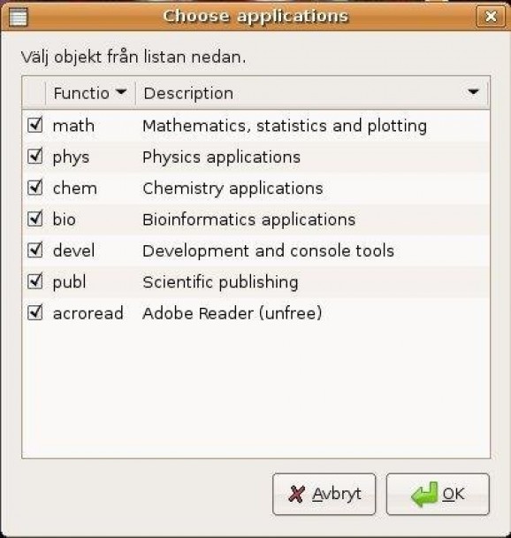 Scibuntu screenshot