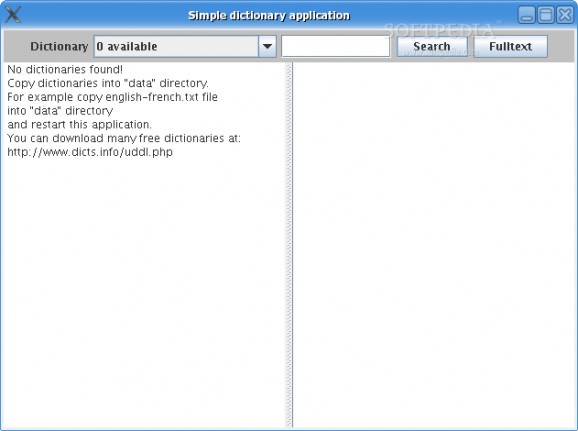 Simple dictionary application screenshot