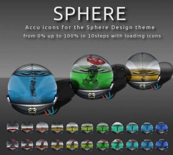 Sphere accu icon Set screenshot