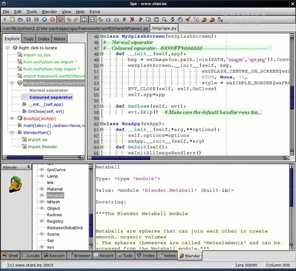 Stani's Python Editor screenshot