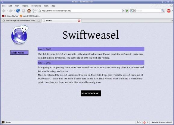 Swiftweasel screenshot