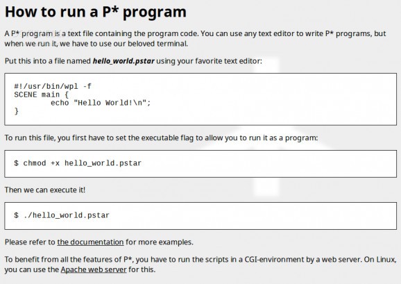 The P* Web Programming Language screenshot