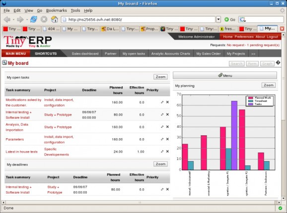 Tiny ERP Web client screenshot