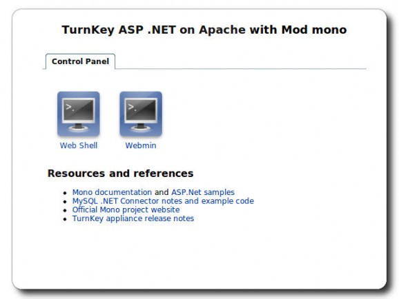 TurnKey ASP .NET Live CD screenshot