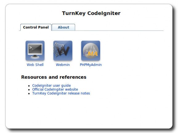 TurnKey CodeIgniter Live CD screenshot