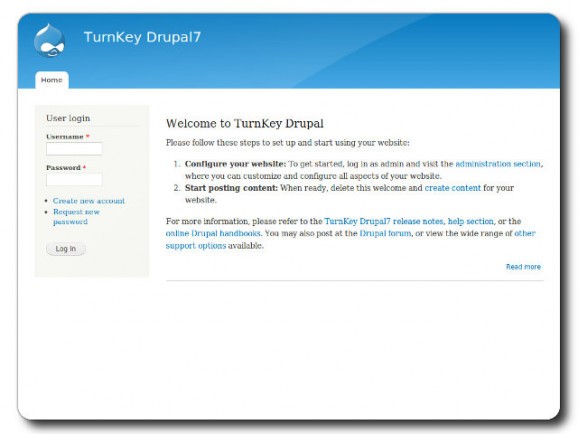 TurnKey Drupal 8 Live CD screenshot