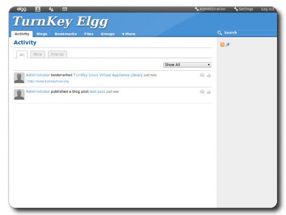 TurnKey Elgg Live CD screenshot