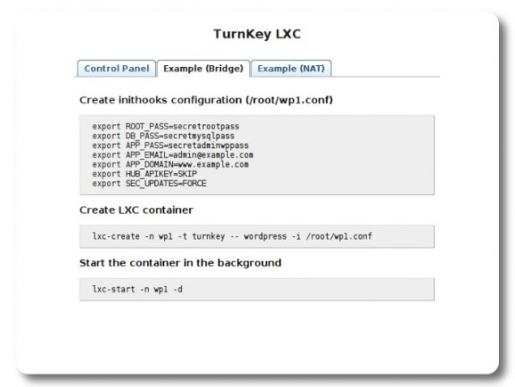 TurnKey LXC Live CD screenshot