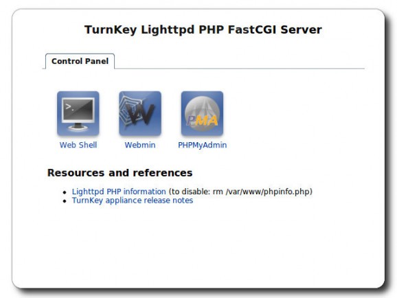 TurnKey Lighttpd Live CD screenshot