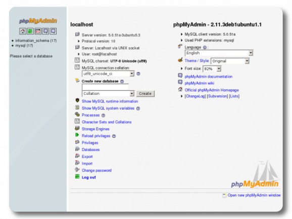 TurnKey MySQL Live CD screenshot