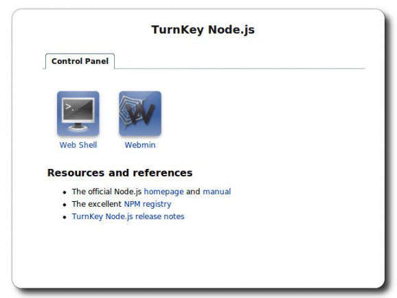 TurnKey Node.js Live CD screenshot
