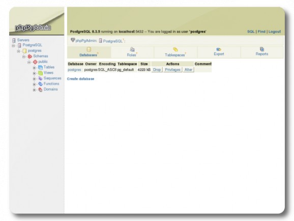 TurnKey PostgreSQL Live CD screenshot