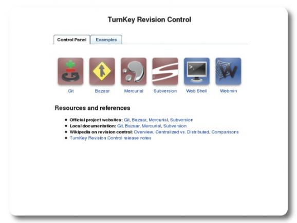 TurnKey Revision Control Live CD screenshot