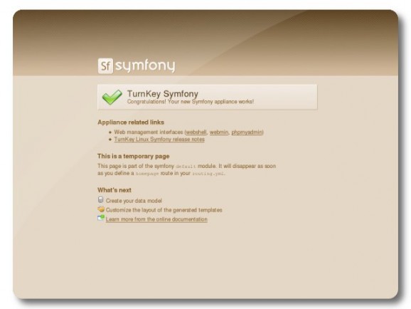 TurnKey Symfony Live CD screenshot