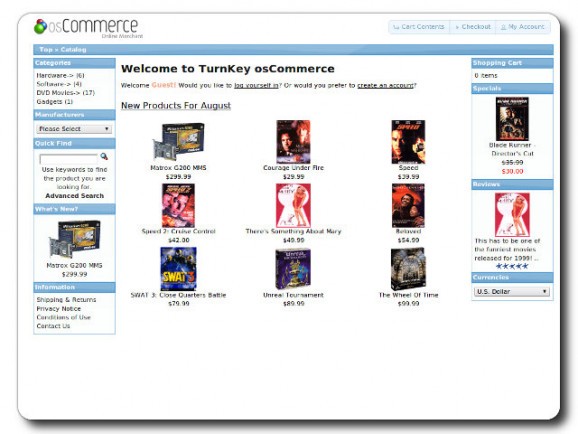 TurnKey osCommerce Live CD screenshot
