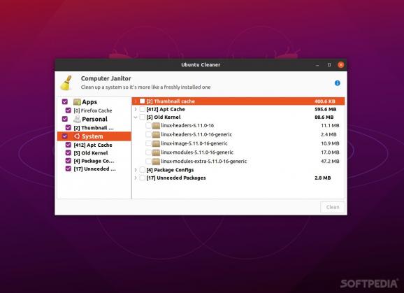Ubuntu Cleaner screenshot