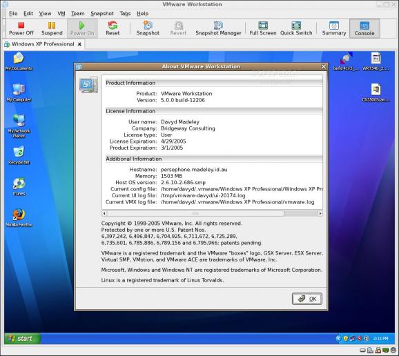 VMWare Workstation screenshot