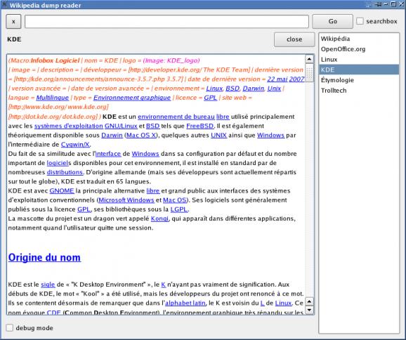 Wikipedia Dump Reader screenshot
