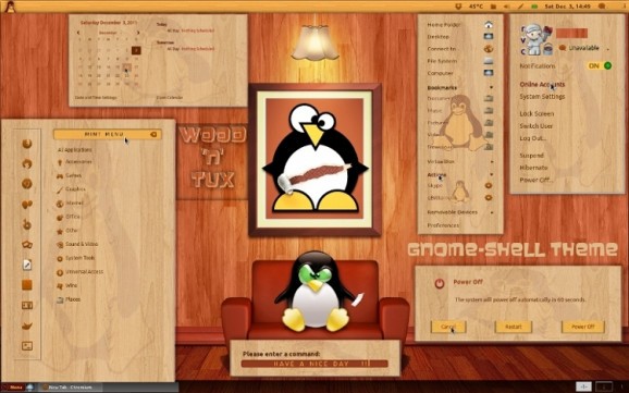 Wood 'n' Tux for GNOME-Shell screenshot