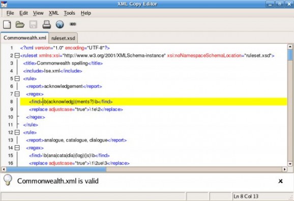 XML Copy Editor screenshot