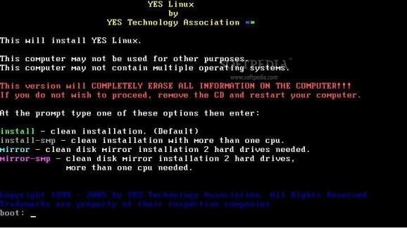 YES Linux screenshot