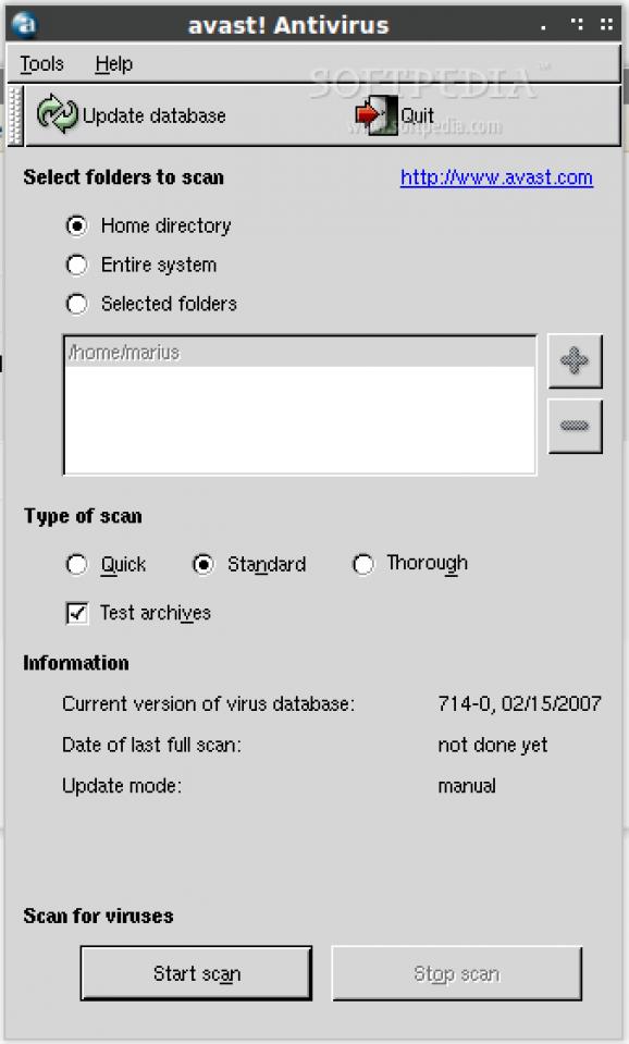 avast! Linux Home Edition screenshot