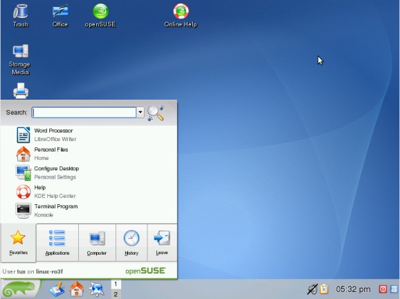 openSUSE 12.1 KDE3 Live CD screenshot