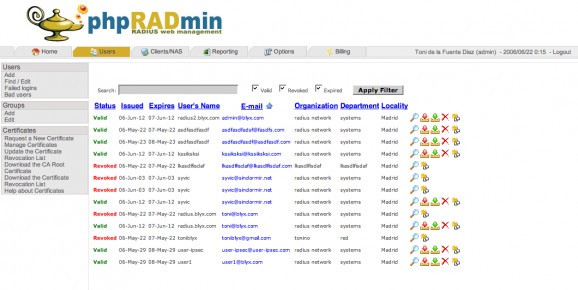 phpRADmin screenshot